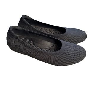 Vivaia Claire Black Round Toe Ballet Flats EU 41.5 US 10 S6